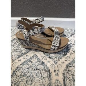 Aertrex Sydney Quarter Strap Espadrille Wedge Sandals 42  Snakeskin New $140
